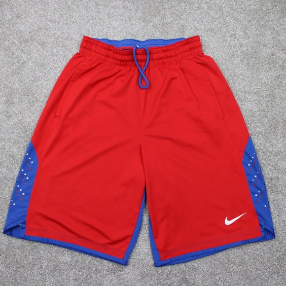 Nike Victory Shorts Mens Medium Red/Blue Dri-Fit Polyester Drawstring 11" inseam - Picture 1 of 13